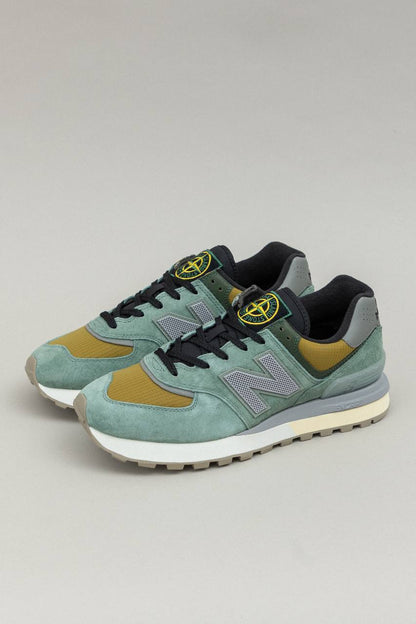 STONE ISLAND x NEW BALANCE 574 LEGACY LIGHT GREEN SNEAKERS