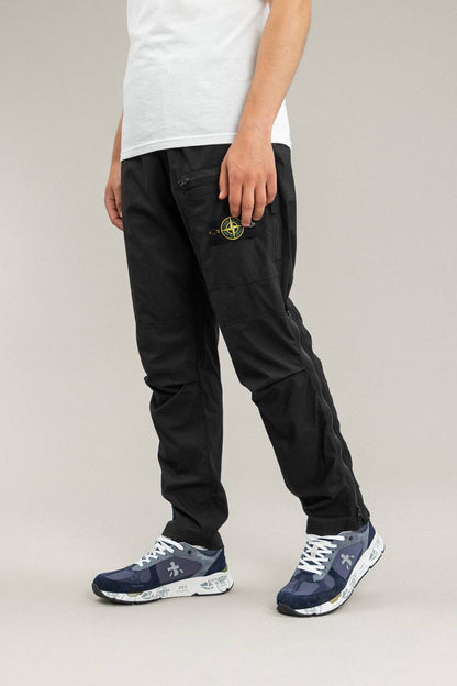 STONE ISLAND REGULAR FIT LOGO PATCH PANTS black