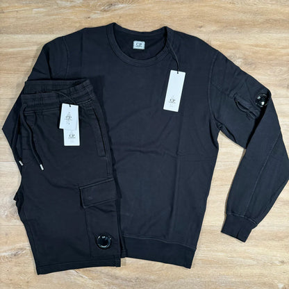 C.P. Company Light Fleece Lens Tracksuit in Black