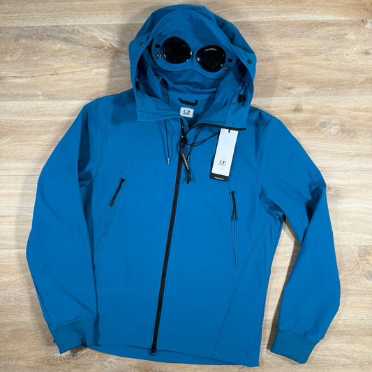 C.P. Company Soft Shell Goggle Jacket in Ink Blue