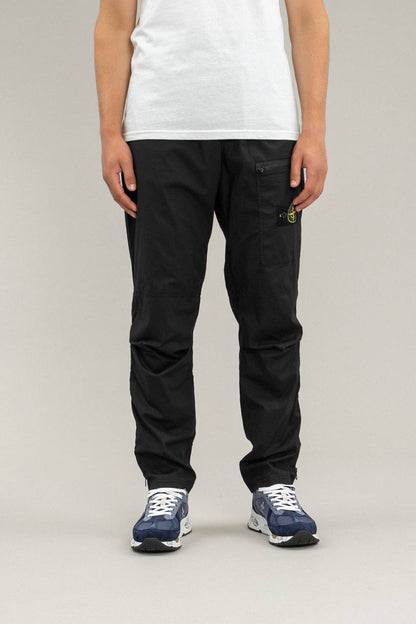 STONE ISLAND REGULAR FIT LOGO PATCH PANTS black