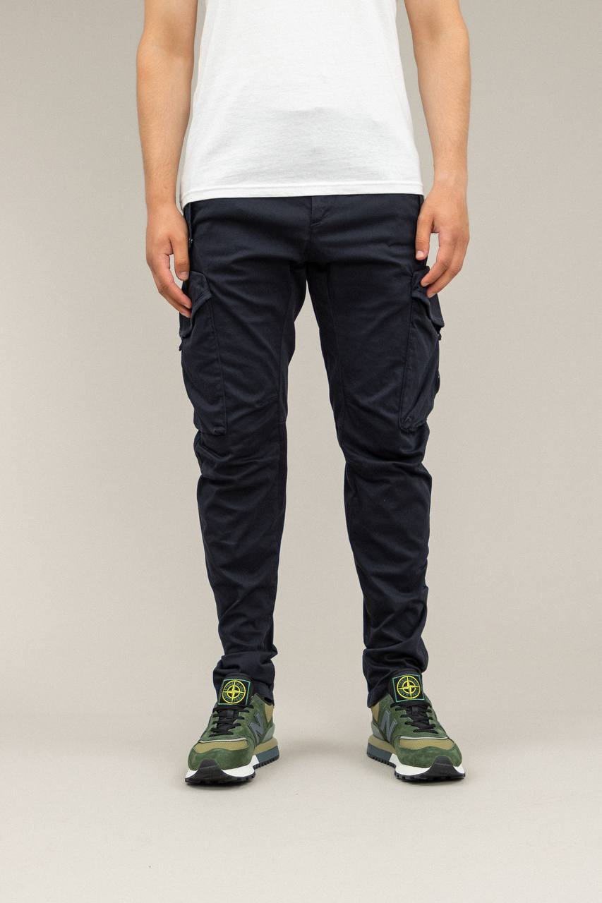 C. P. COMPANY COTTON CARGO PANTS dark blue