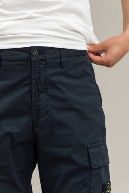 STONE ISLAND REGULAR COTTON CARGO PANTS dark blue