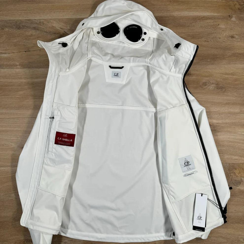 C.P. Company Soft Shell Goggle Jacket in White