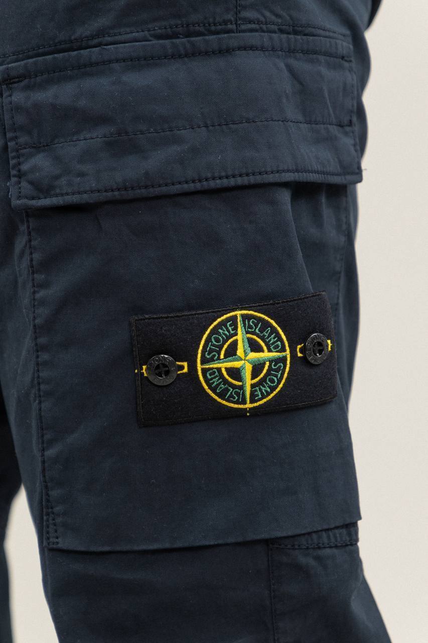 STONE ISLAND REGULAR COTTON CARGO PANTS dark blue