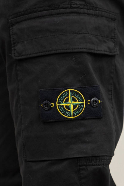 STONE ISLAND REGULAR FIT LOGO PATCH CARGO PANTS black