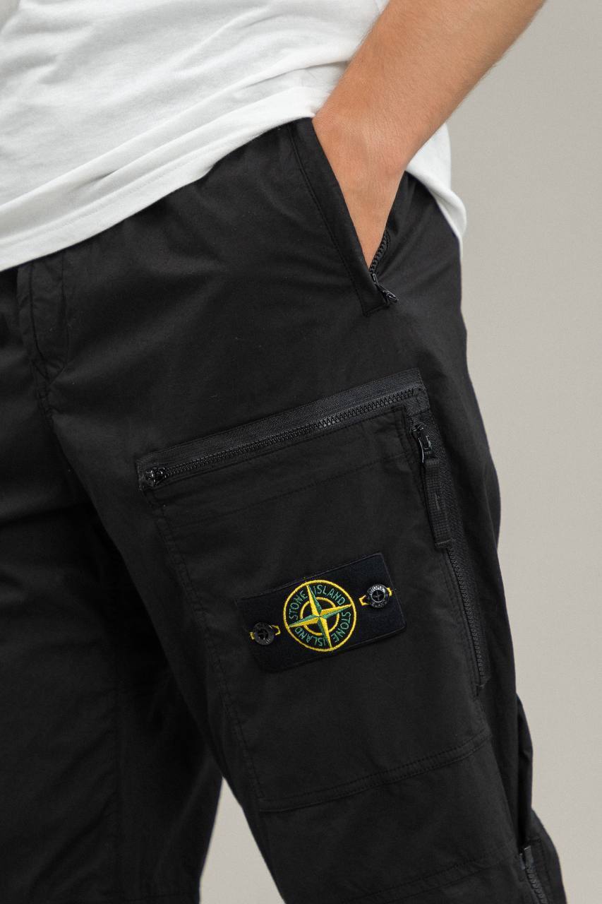 STONE ISLAND REGULAR FIT LOGO PATCH PANTS black