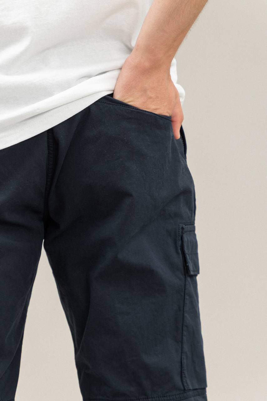 STONE ISLAND REGULAR COTTON CARGO PANTS dark blue