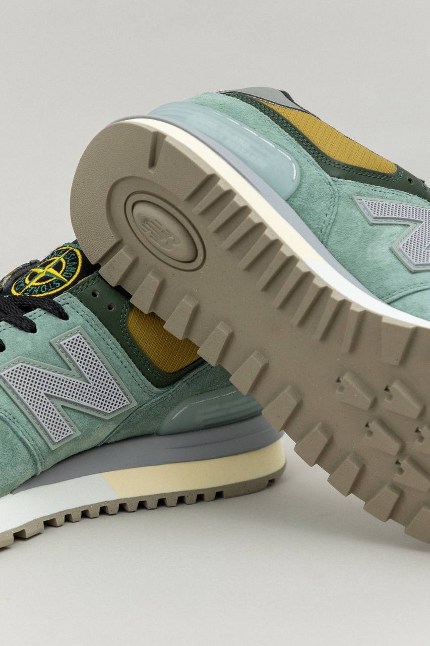 STONE ISLAND x NEW BALANCE 574 LEGACY LIGHT GREEN SNEAKERS