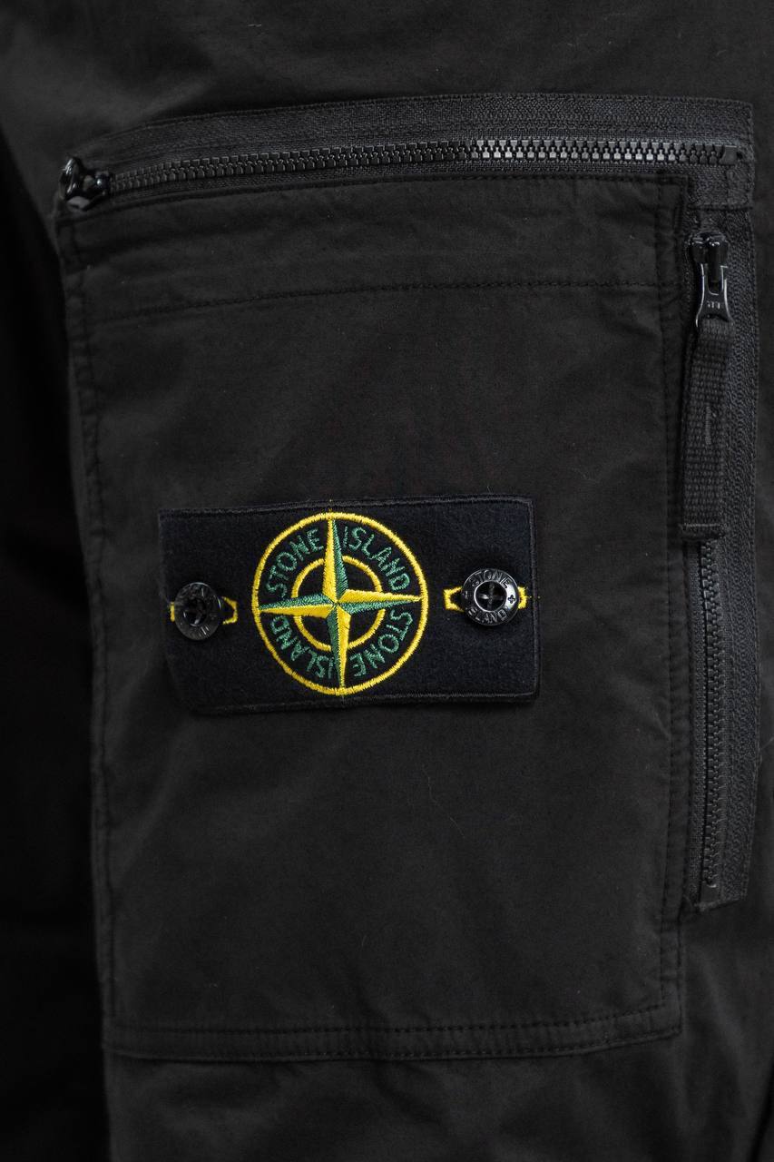 STONE ISLAND REGULAR FIT LOGO PATCH PANTS black