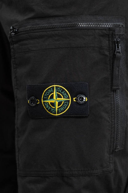 STONE ISLAND REGULAR FIT LOGO PATCH PANTS black