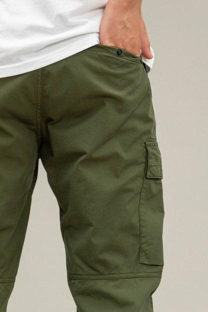 STONE ISLAND REGULAR LOGO-PATCH CARGO PANTS olive